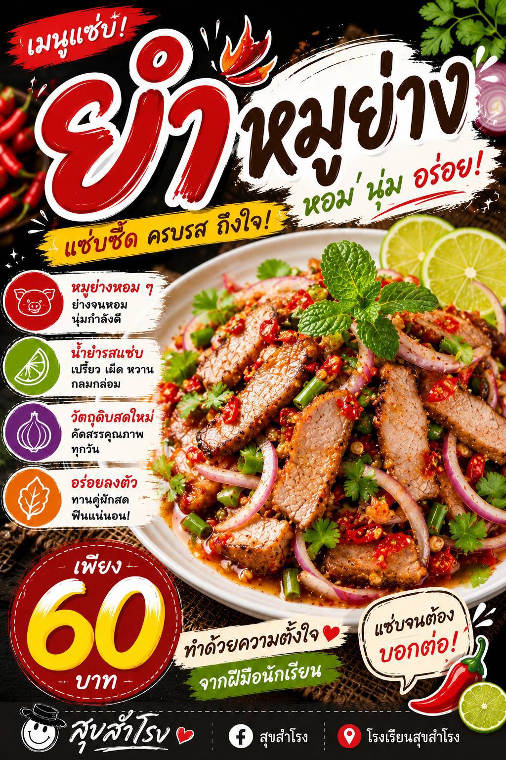 ยำหมูย่าง (สุขสำโรง)
