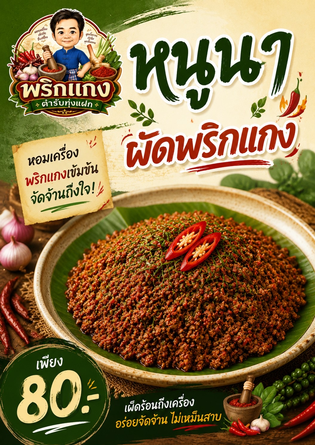 หนูนา ผัดพริกแกง